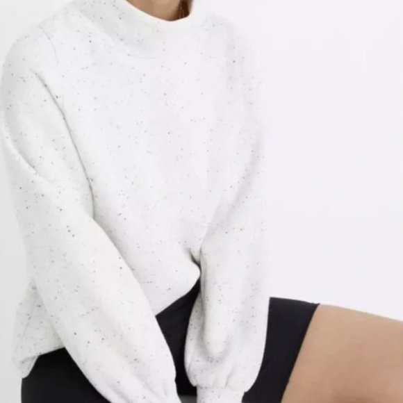 MADEWELL MWL Betterterry Relaxed Turtleneck Sweatshirt White Dongeal {Z6} - Picture 2 of 8